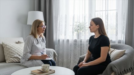 Врач консультирует пациента на дому